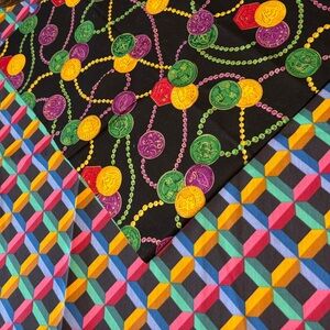 Bright Colorful Coordinating Fabric Quilters Hot pink black blue green gold red